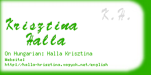 krisztina halla business card